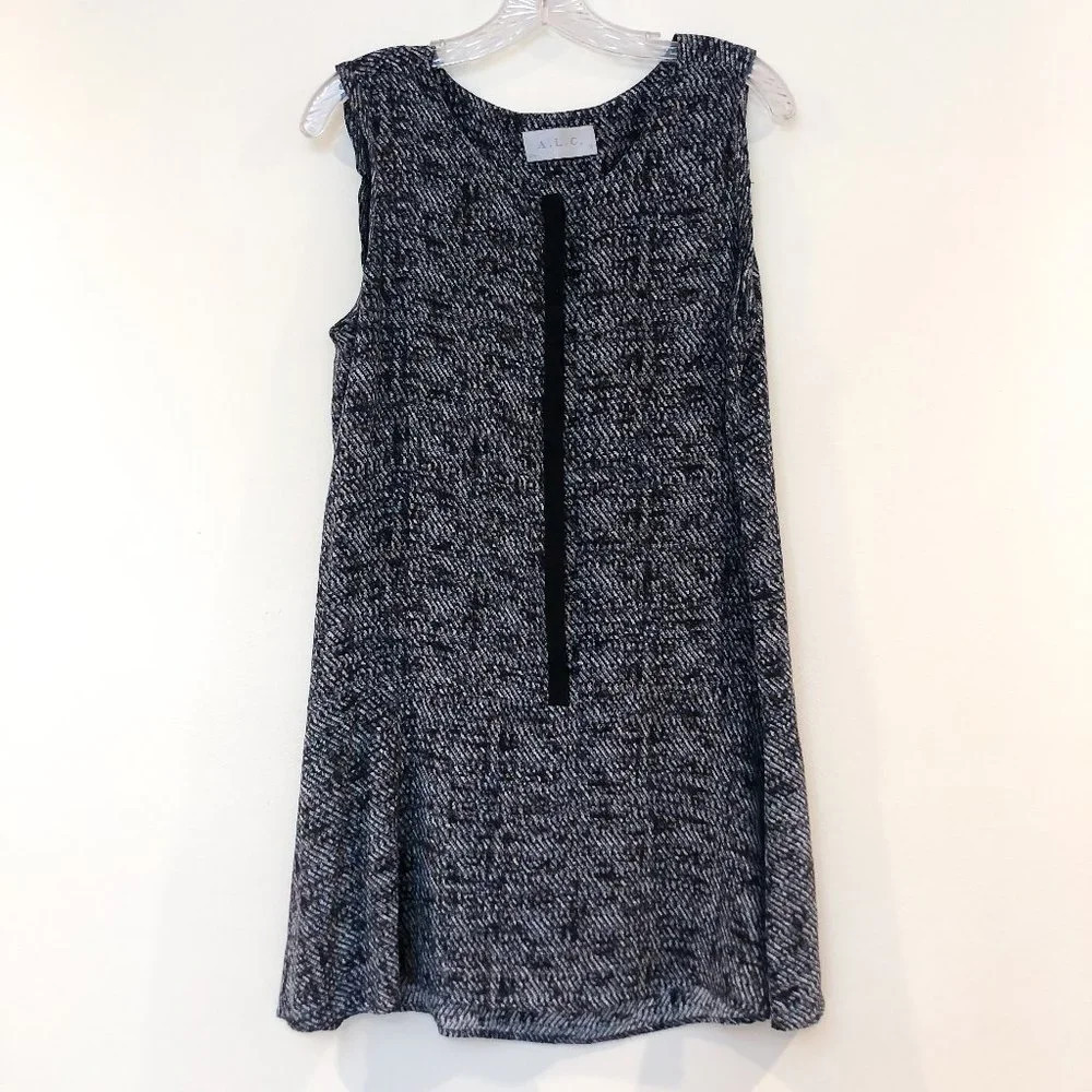 Alc Silk Patterned Button Front Sleeveless Blouse - image 1